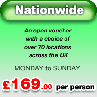 Nationwide open voucher for 70 locations for £169 per person